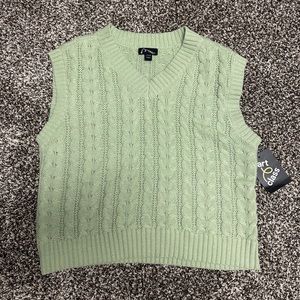 Sage Green Knit Sweater Vest